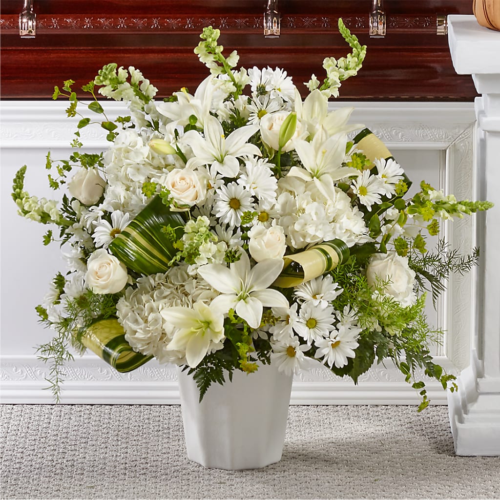 Thoughts of Tranquility Floor Basket – Family Florist, Red Springs NC