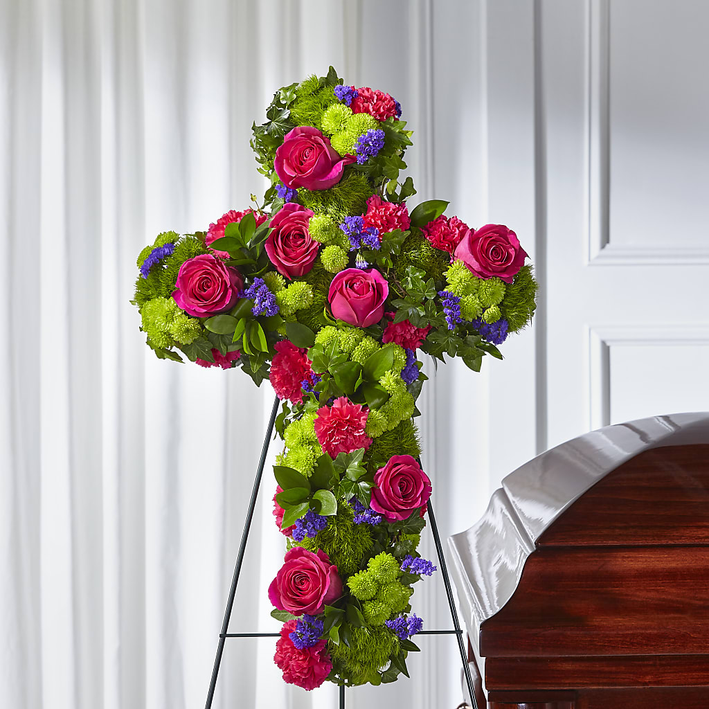 Tribute Rose Floral Cross – Family Florist, Red Springs NC