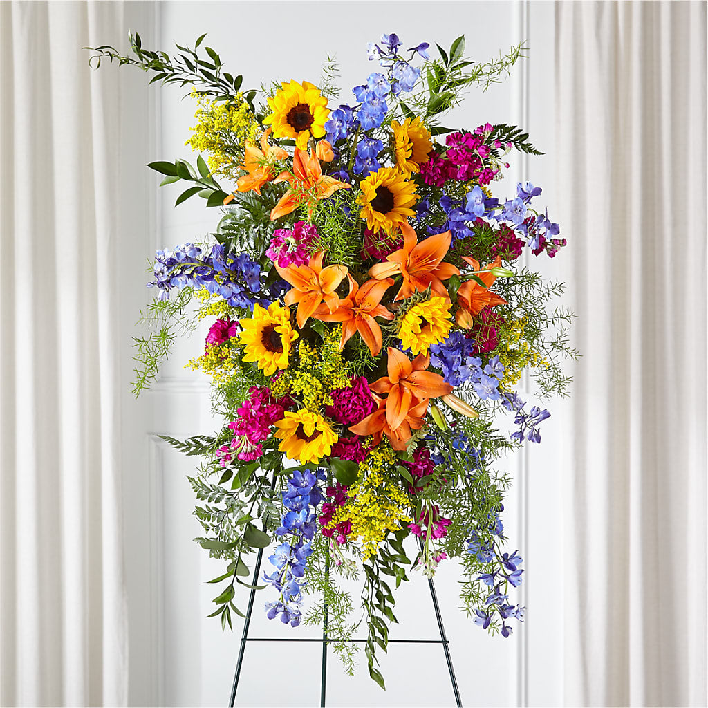 Sunlit Memories Standing Spray (Standard) – Family Florist, Red Springs NC