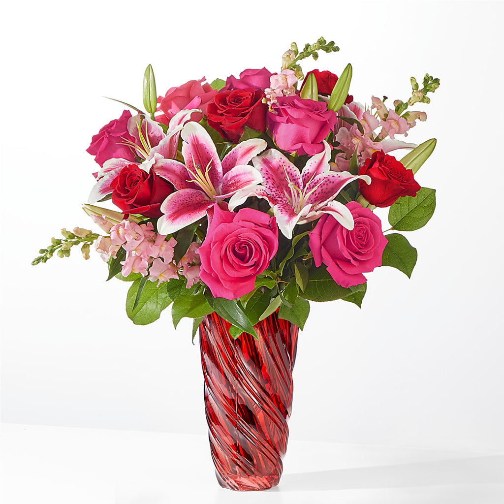Always You Bouquet with Luxe Swirl Vase – Family Florist, Red Springs NC