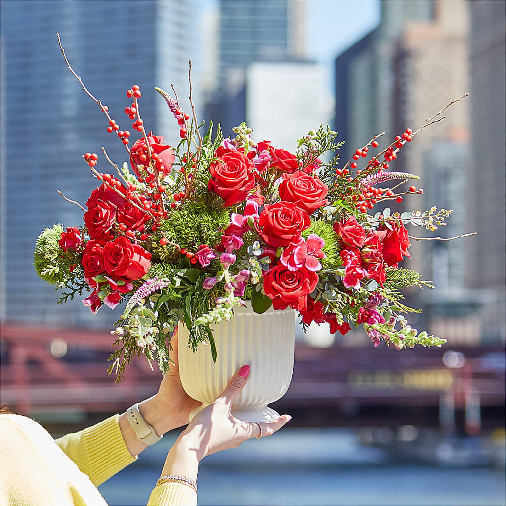 Big Red Bow Bouquet –  Family Florist, Red Springs NC