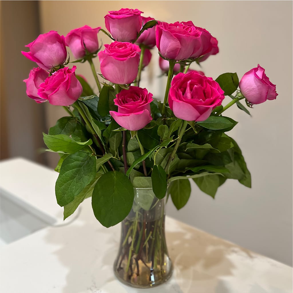 Long Stem Pink Rose Bouquet –  Family Florist, Red Springs NC