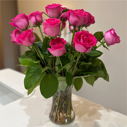 Long Stem Pink Rose Bouquet –  Family Florist, Red Springs NC