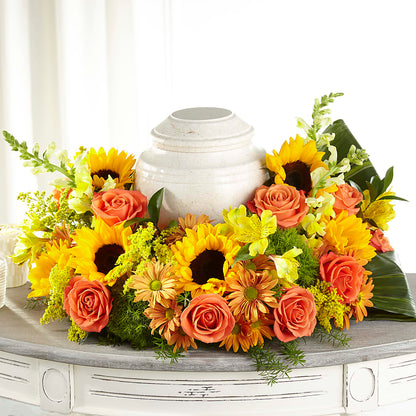 Faithful Sunflower Cremation Adornment –  Family Florist, Red Springs NC