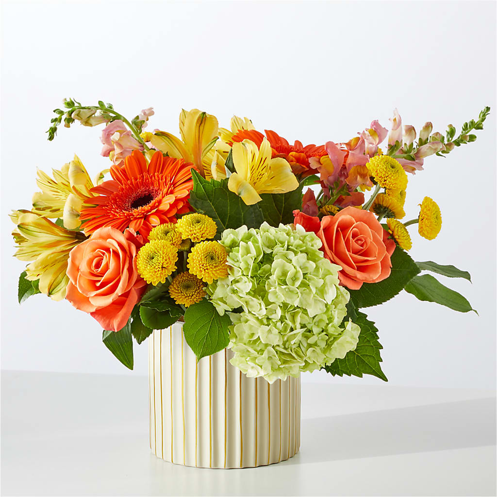 Autumn Sunshine Bouquet with Ivory Vase –  Family Florist, Red Springs NC