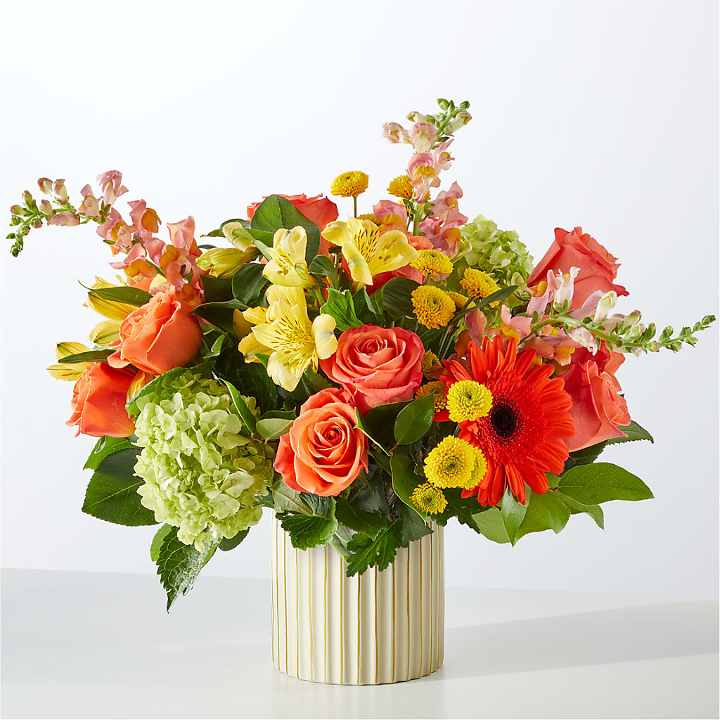 Autumn Sunshine Bouquet with Ivory Vase –  Family Florist, Red Springs NC