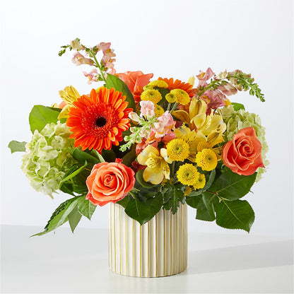 Autumn Sunshine Bouquet with Ivory Vase –  Family Florist, Red Springs NC
