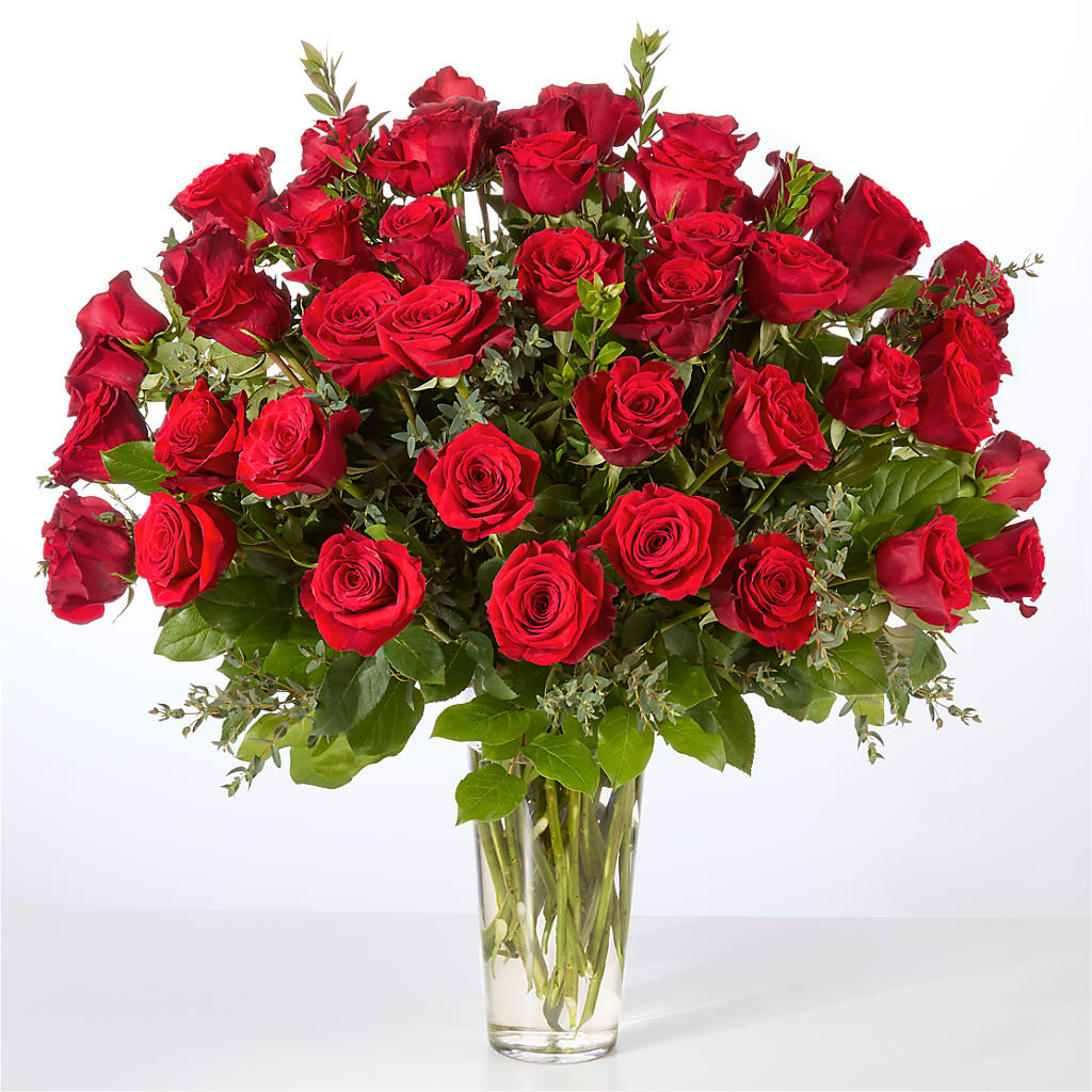 Forever Yours Fifty Stem Red Rose Bouquet –  Family Florist, Red Springs NC